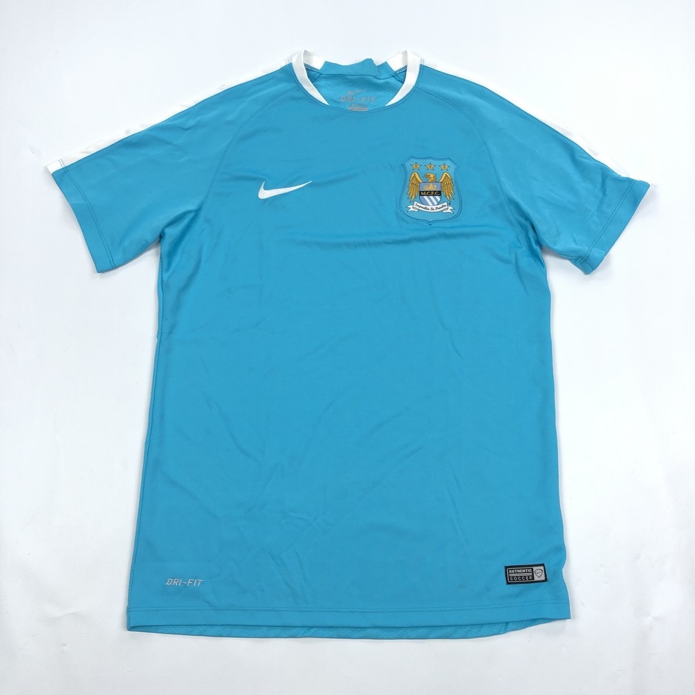 Nike Manchester City FC Man City Men's M Blue Dri-FIT Soccer Jersey Shirt